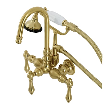 Kingston Brass AE7T7 Wall Mount Clawfoot Tub Faucet, Brushed Brass AE7T7